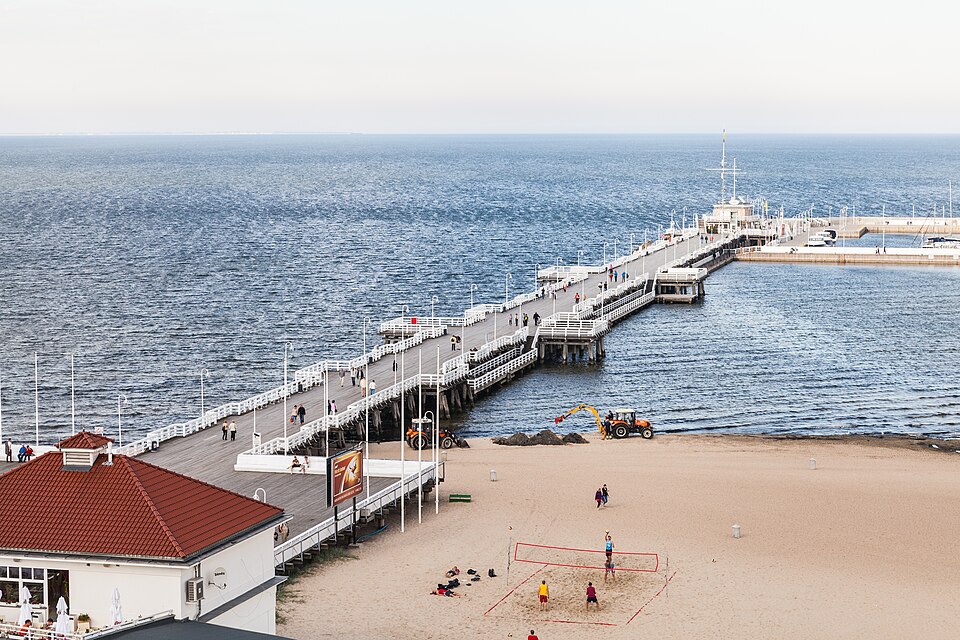 Sopot pier and the Grand Hotel shoreline